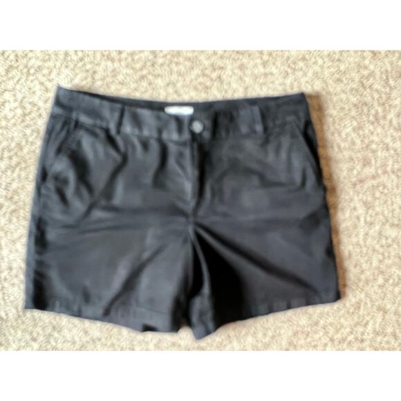 LOFT Monroe Black Chino Shorts, Size 14, 6" Inseam, Cotton Twill - Picture 2 of 10